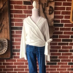 White Wrap Top with Side Tie